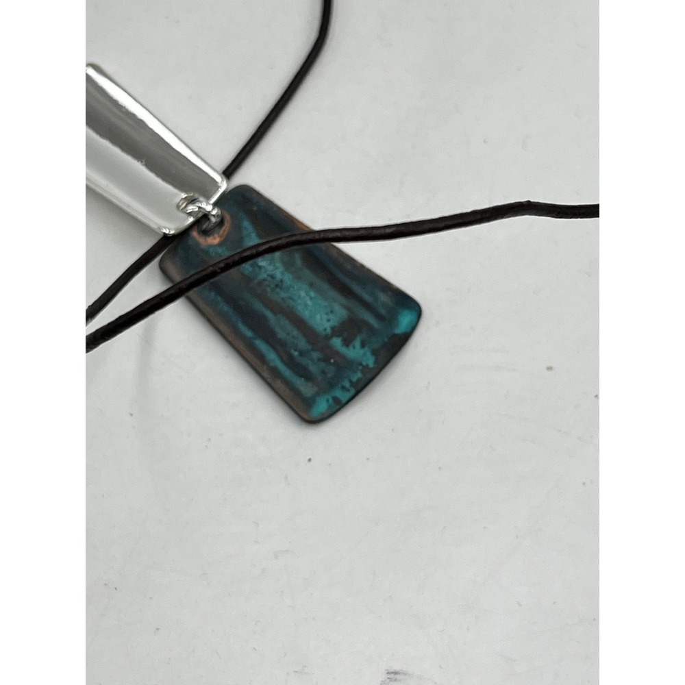 Robert Lee Morris Silver & leather charm chain Two Tone Necklace - Picture 9 of 11